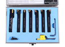 7-Ps Indexable Carbide Turning Tool Set, 1/2" Shank, C6 Grade TiN Coated Inserts, in Fitted Aluminum Case, 2387-2004