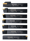 7-Ps Indexable Carbide Turning Tool Set, 1/2" Shank, C6 Grade TiN Coated Inserts, in Fitted Aluminum Case, 2387-2004
