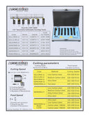 7-Ps Indexable Carbide Turning Tool Set, 1/2" Shank, C6 Grade TiN Coated Inserts, in Fitted Aluminum Case, 2387-2004