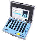 7-Ps Indexable Carbide Turning Tool Set, 1/2" Shank, C6 Grade TiN Coated Inserts, in Fitted Aluminum Case, 2387-2004