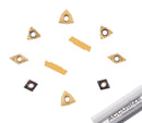 2 Pc of Each Kind of Carbide Inserts for Accusize 7ps Indexable Carbide Lathe Turning Tool Sets, CVD Coated and Tin Coated, Total 10 Pieces