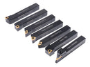 7 Pieces/Set 1/2'' Indexable Carbide Turning Tool Set with 10 Extra Carbide Inserts in Fitted Box, 2387-2004plus