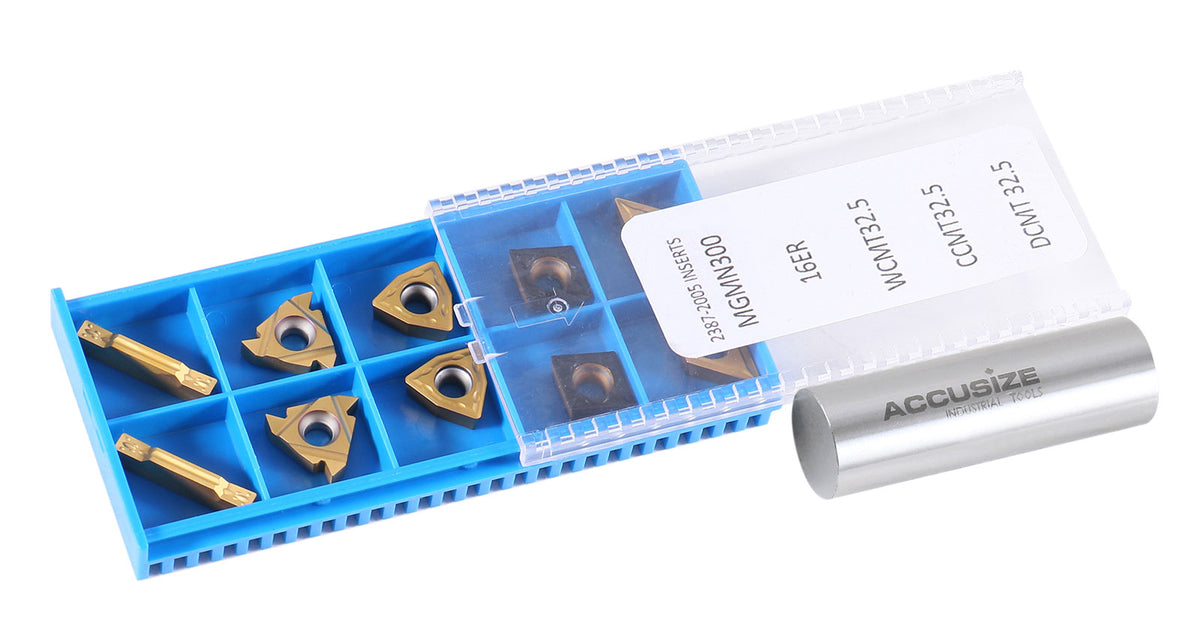 2 Pc of Each Kind of Carbide Inserts for Accusize 7ps Indexable Carbide Lathe Turning Tool Sets, CVD Coated and Tin Coated, Total 10 Pieces