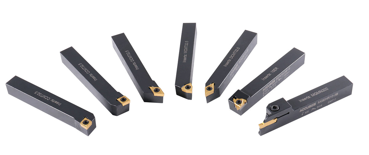 7 pcs Outils de tournage en carbure indexables avec inserts supplémentaires