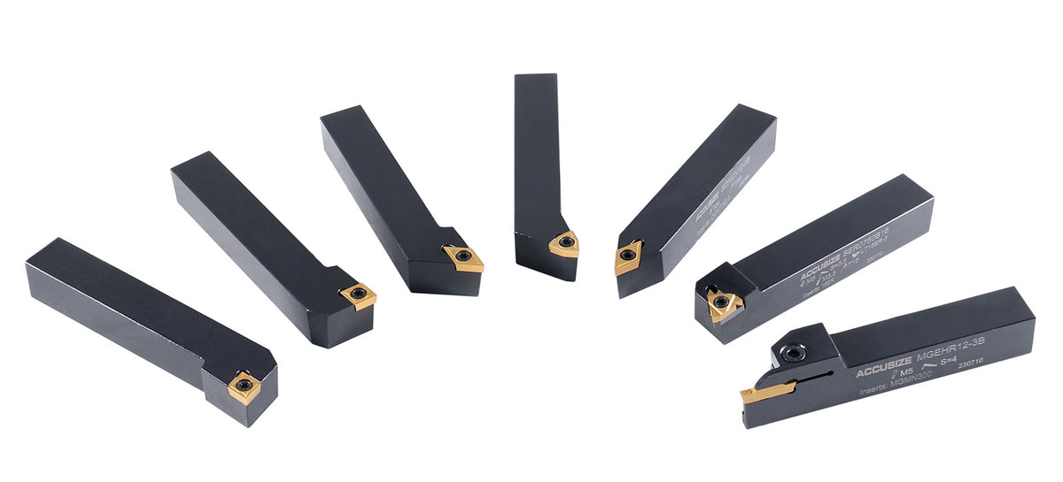 3/4'' Shank 7 Pc Indexable Carbide Turning Tool Set in Fitted Box, 2387-2006