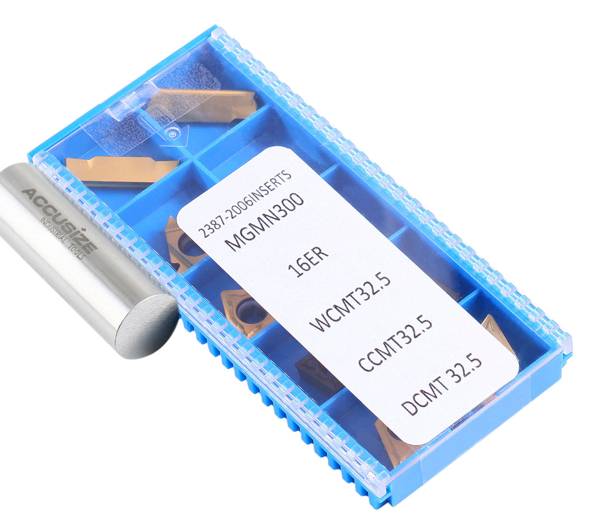 2 pièces de chaque type d'inserts en carbure pour les jeux d'outils de tournage en carbure Accusize 7ps indexables, enduit CVD et revêtu d'étain, total de 10 pièces
