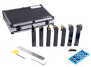 3/4'' Shank 7 Pc Indexable Carbide Turning Tool Set with 10 Extra Carbide Inserts in Fitted Box, 2387-2006plus