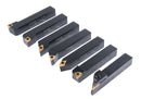 3/4'' Shank 7 Pc Indexable Carbide Turning Tool Set with 10 Extra Carbide Inserts in Fitted Box, 2387-2006plus