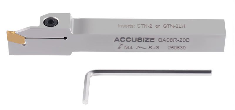 1/2'' Shank Heavy Duty Indexable Grooving/Cut-Off Holder, Nickel Plated, with a Gtn-2 Tin Coated Carbide Insert, 2415-5024