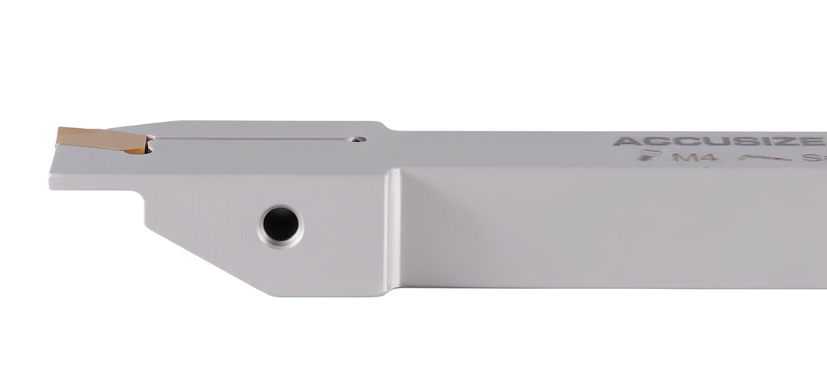 1/2'' Shank Heavy Duty Indexable Grooving/Cut-Off Holder, Nickel Plated, with a Gtn-2 Tin Coated Carbide Insert, 2415-5024