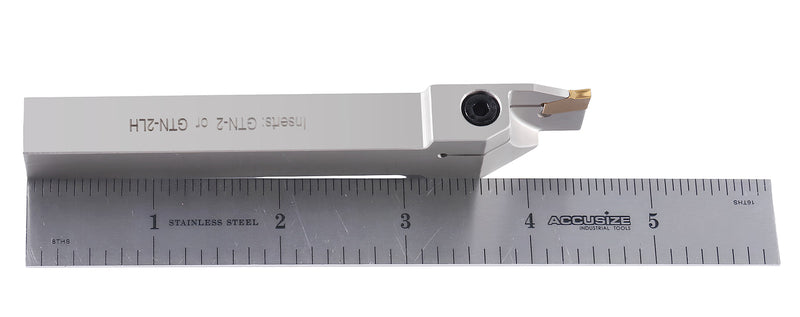1/2'' Shank Heavy Duty Indexable Grooving/Cut-Off Holder, Nickel Plated, with a Gtn-2 Tin Coated Carbide Insert, 2415-5024