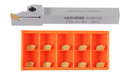 Porte-rainures et coupures indexables robustes avec embouts GTN extra 10 enrobés en carbure étN, 3/8", 1/2', 3/4", & 1", main droite