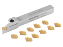 Porte-rainures et coupures indexables robustes avec embouts GTN extra 10 enrobés en carbure étN, 3/8", 1/2', 3/4", & 1", main droite