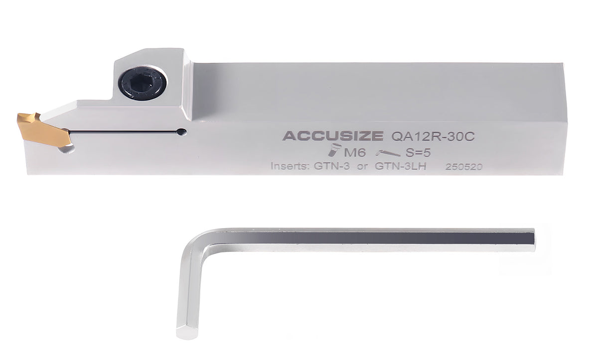 3/4'' by 3/4'' Heavy Duty Indexable Grooving Cut-Off Holder, Nickel Plated, Gtn-3 Tin Coating Carbide Insert, 2415-5030