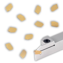 Porte-rainures et coupures indexables robustes avec embouts GTN extra 10 enrobés en carbure étN, 3/8", 1/2', 3/4", & 1", main droite