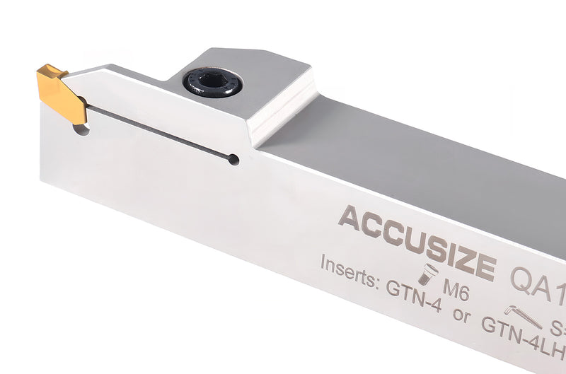 1'' Shank Heavy Duty Indexable Grooving/Cut-Off Holder, Nickel Plated, with a Gtn-4 Tin Coated Carbide Insert, 2415-5036