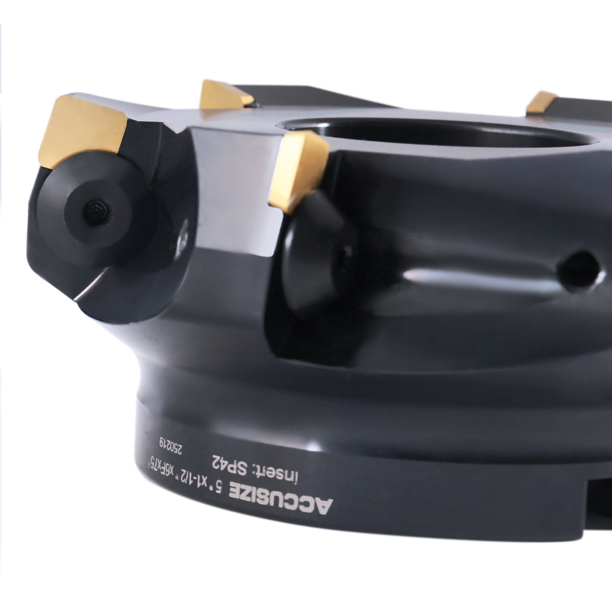 5'' Dia Indexable Face Milling Cutter 75 Degree, Positive Rake, 1-1/2'' Bore, with Inserts, 2509-0016