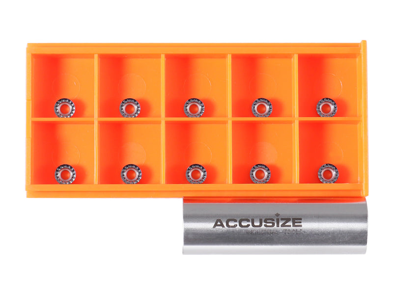 Accusize Industrial Tools RCGT220-AF Carbide Inserts, 10 Pcs, Cutting Aluminum, 2524-1000x10