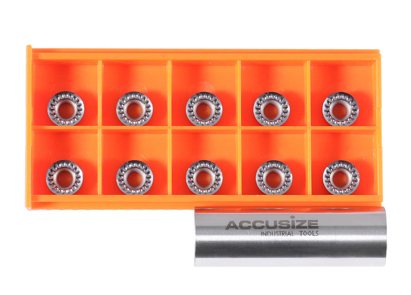 Accusize Industrial Tools RCGT320-AF Carbide Inserts, 10 Pcs, Cutting Aluminum, 2524-1010x10