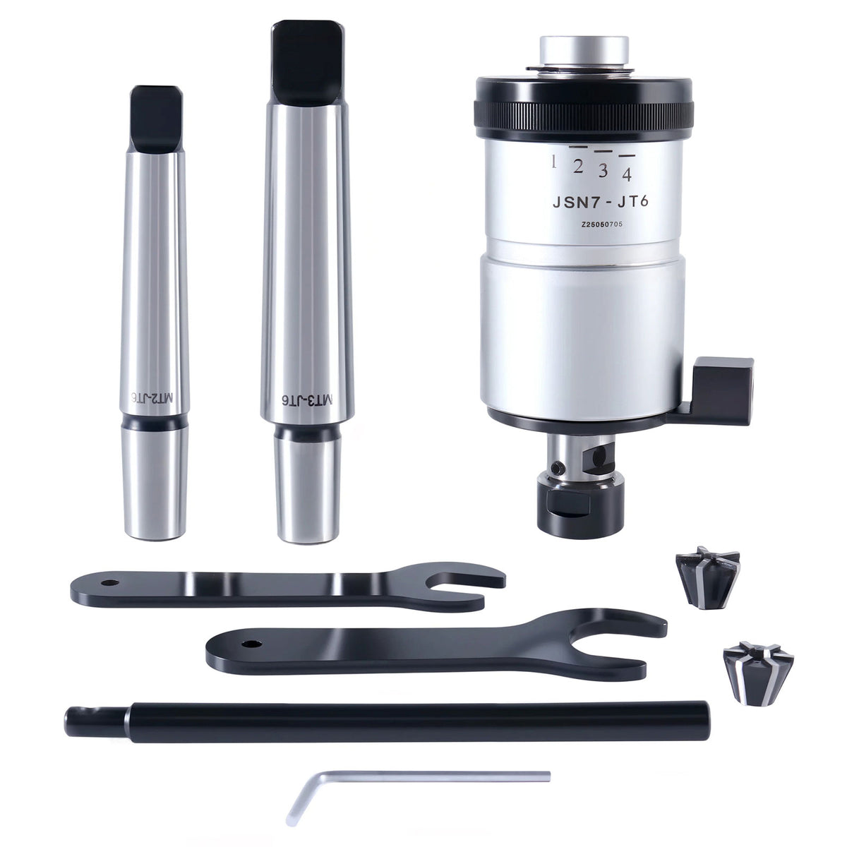 '- 0-1/4'' Self-Reversing Tapping Head with JT6 Jacobs Taper, Precision Depth Control, for Drill Press, 2600-4002