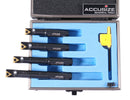 4 Pc 1/2'' Round Shank Indexable Boring Bar Set with Tcmt21.50 Carbide Inserts, 90 Degree, 2627-9104