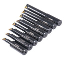 8 Pc 3/4'' Round Shank Indexable Boring Bar Set with Tcmt Carbide Inserts, 90 Degree, 2627-9108