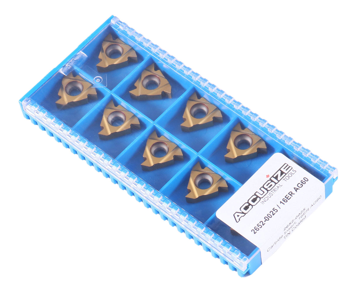 日本全国送料無料商品 特集 AG60, A60, Carbide Threading Inserts, TiN Coated, 10 Pcs/Box 研ぎ器・砥石