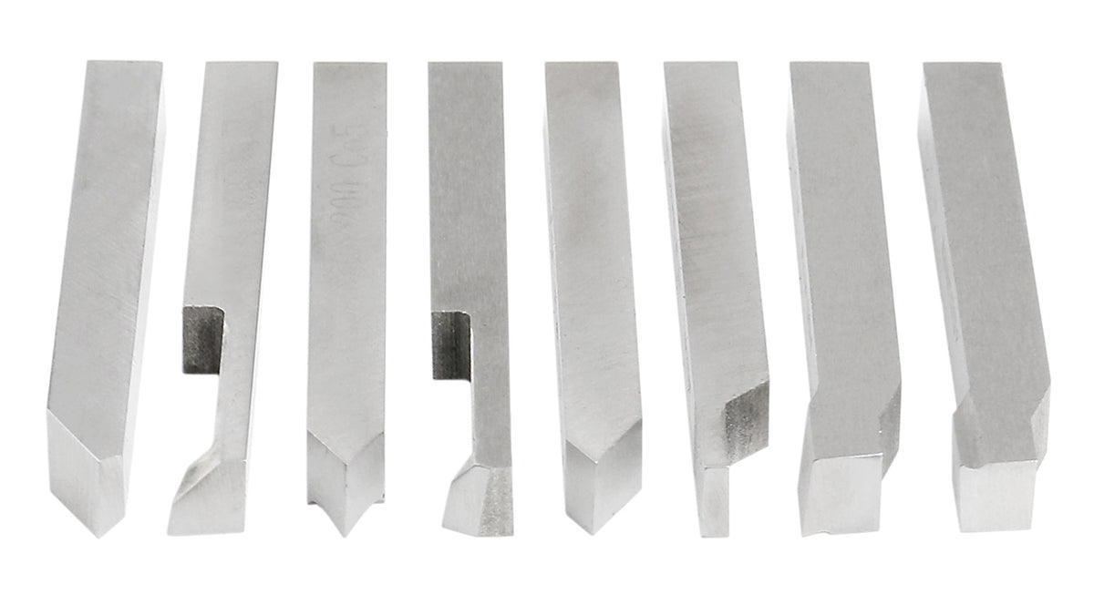 Jeu de 8 embouts à outils H.S.S., pré-rectifiée pour tournage et revêtement, 1/4", 5/16", 3/8" & 1/2"