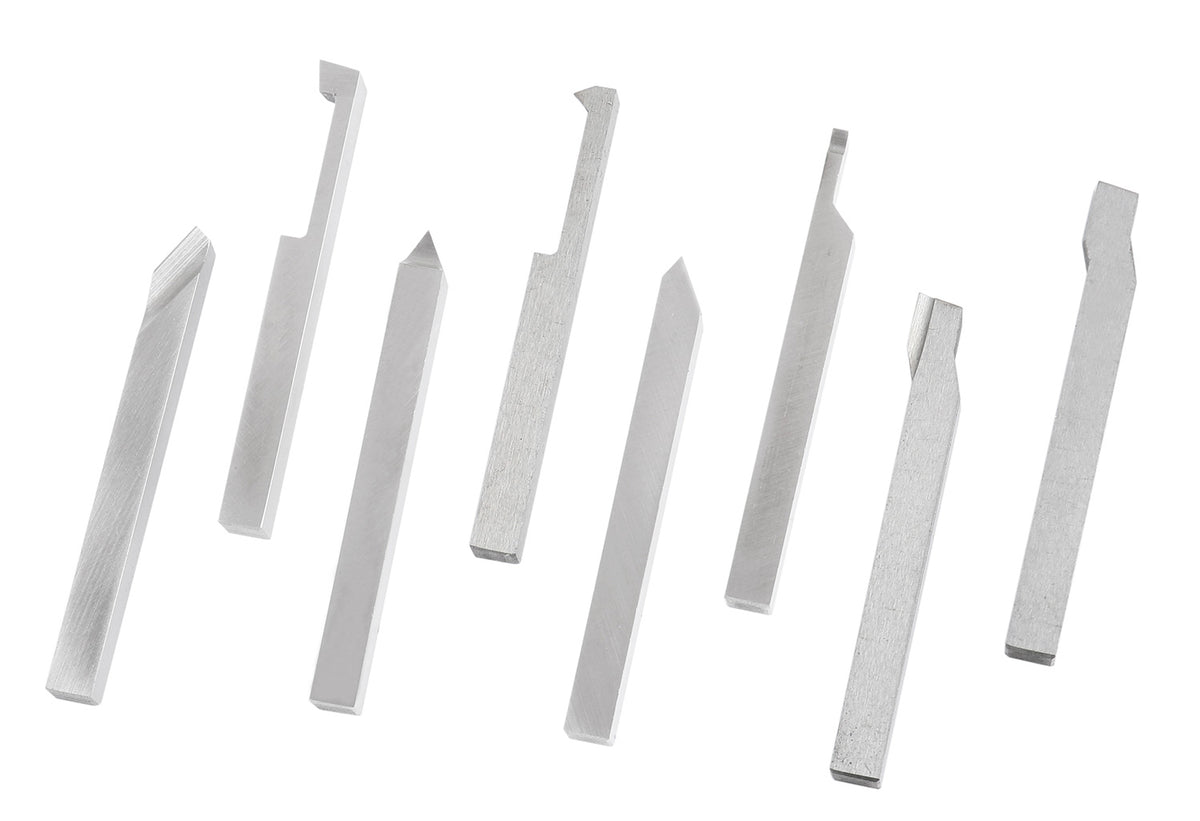 Jeu de 8 embouts à outils H.S.S., pré-rectifiée pour tournage et revêtement, 1/4", 5/16", 3/8" & 1/2"