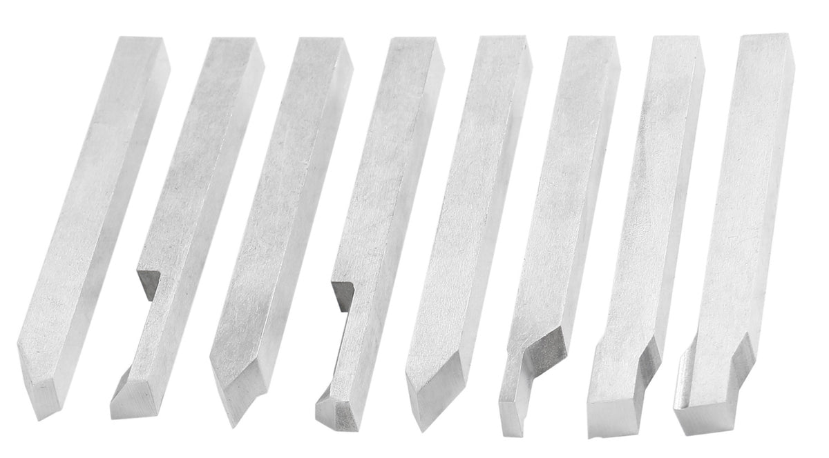 Jeu de 8 embouts à outils H.S.S., pré-rectifiée pour tournage et revêtement, 1/4", 5/16", 3/8" & 1/2"