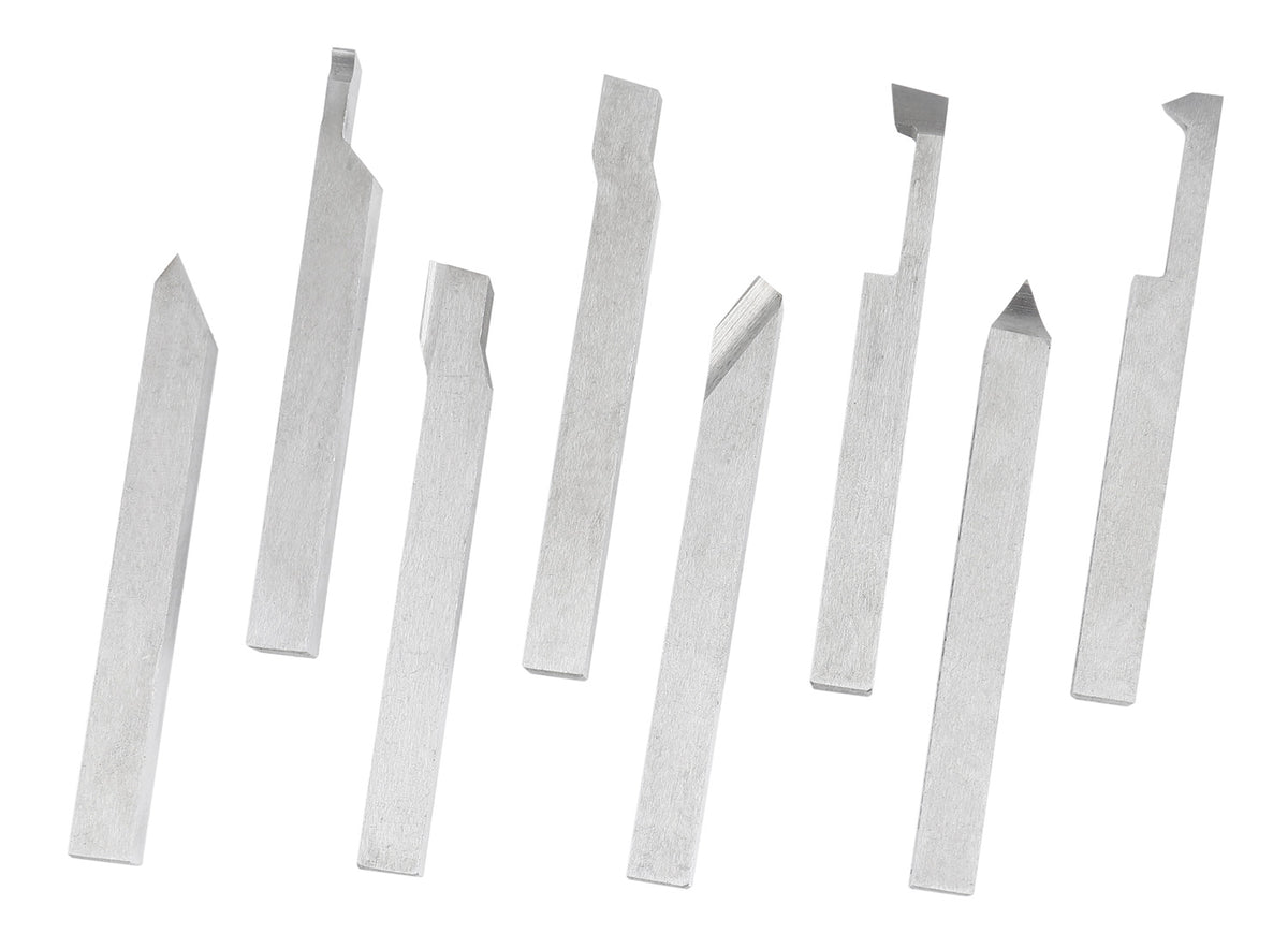 Jeu de 8 embouts à outils H.S.S., pré-rectifiée pour tournage et revêtement, 1/4", 5/16", 3/8" & 1/2"