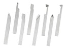 8 pcs H.S.S. Tool Bit Set, Pre-Ground for Turning & Facing Work, 1/4", 5/16", 3/8" & 1/2"