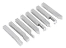 8 pcs H.S.S. Tool Bit Set, Pre-Ground for Turning & Facing Work, 1/4", 5/16", 3/8" & 1/2"