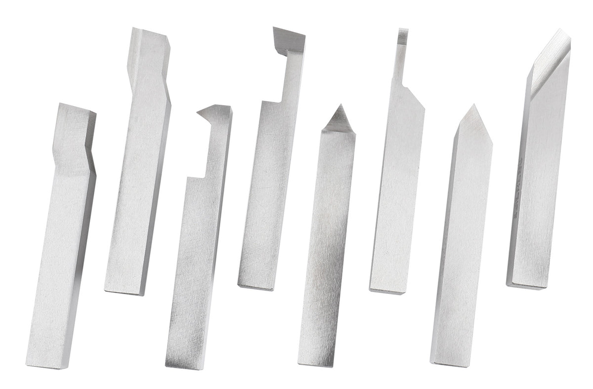 Jeu de 8 embouts à outils H.S.S., pré-rectifiée pour tournage et revêtement, 1/4", 5/16", 3/8" & 1/2"