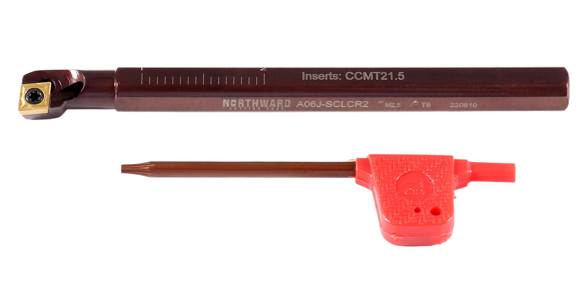 3/8'' by 4.33'' Right-Hand Sclcr Coolant Through Indexable Boring Bar with Ccmt Insert 21.51, 2800-0035