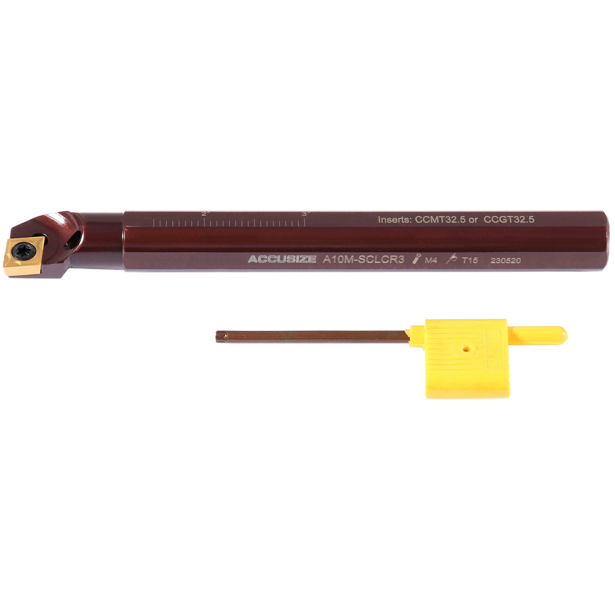 5/8'' by 6'' Overall Length, Rh Sclcr Coolant Through Indexable Boring Bar with Ccmt 32.5 Carbide Inserts, 2800-0037
