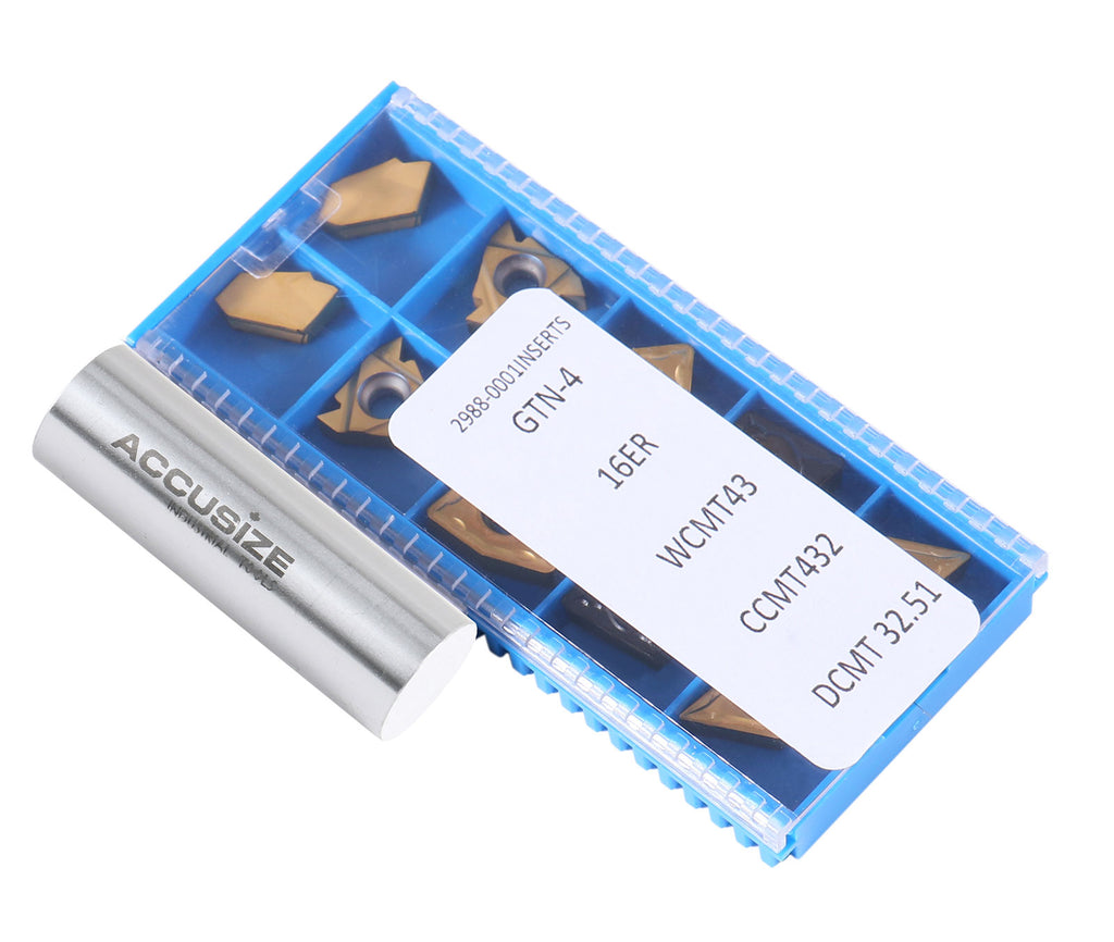 2 Pc of Each Style of Carbide Inserts for 9-Pc Indexable Carbide Turni