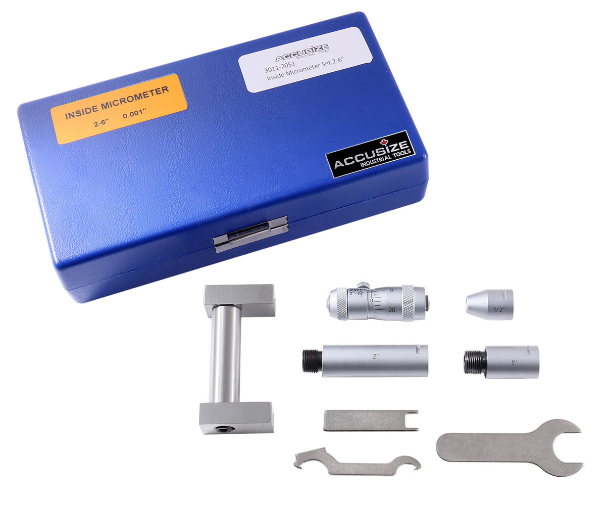 '- 2-6'' Inside Micrometers Set 0.001'' Increments, 3011-2051