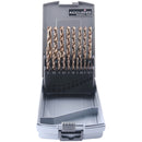 Accusize M35 Cobalt Metric Drill Set 1-10 mm by 0.5 mm, 19 Pc