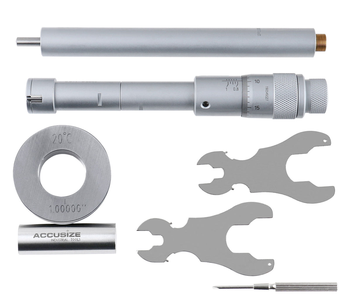 0.8'' to 1.0'' Three-Point Internal Micrometer, Ratchet Stop, 3150-6071