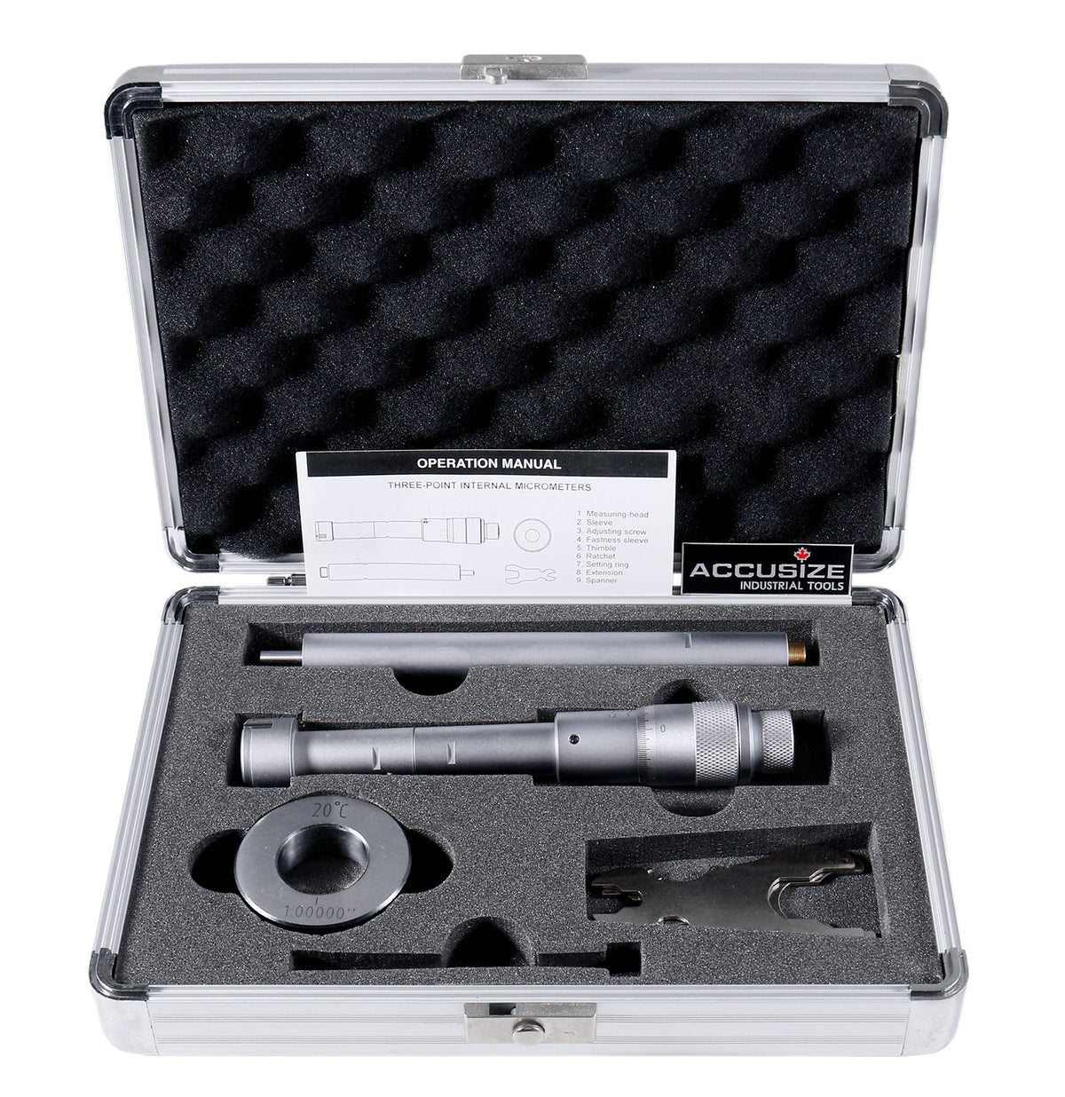 Three -Point Internal Micrometers, Ratchet Stop