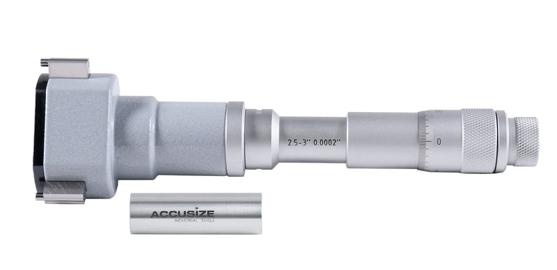 2.5'' to 3.0'' Three-Point Internal Micrometer, Ratchet Stop, 3151-1071