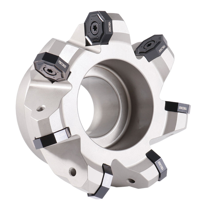 45 Degree Indexable Face Mill with ONHU08T508 Inserts, OCTAGONAL Double-Side Inserts with 16 Cutting Edges