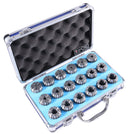 3 mm to 20 mm by 1 mm Er-32 Collet Set, 18 Pcs/Set in Fitted Strong Aluminium Box, 3350-0585