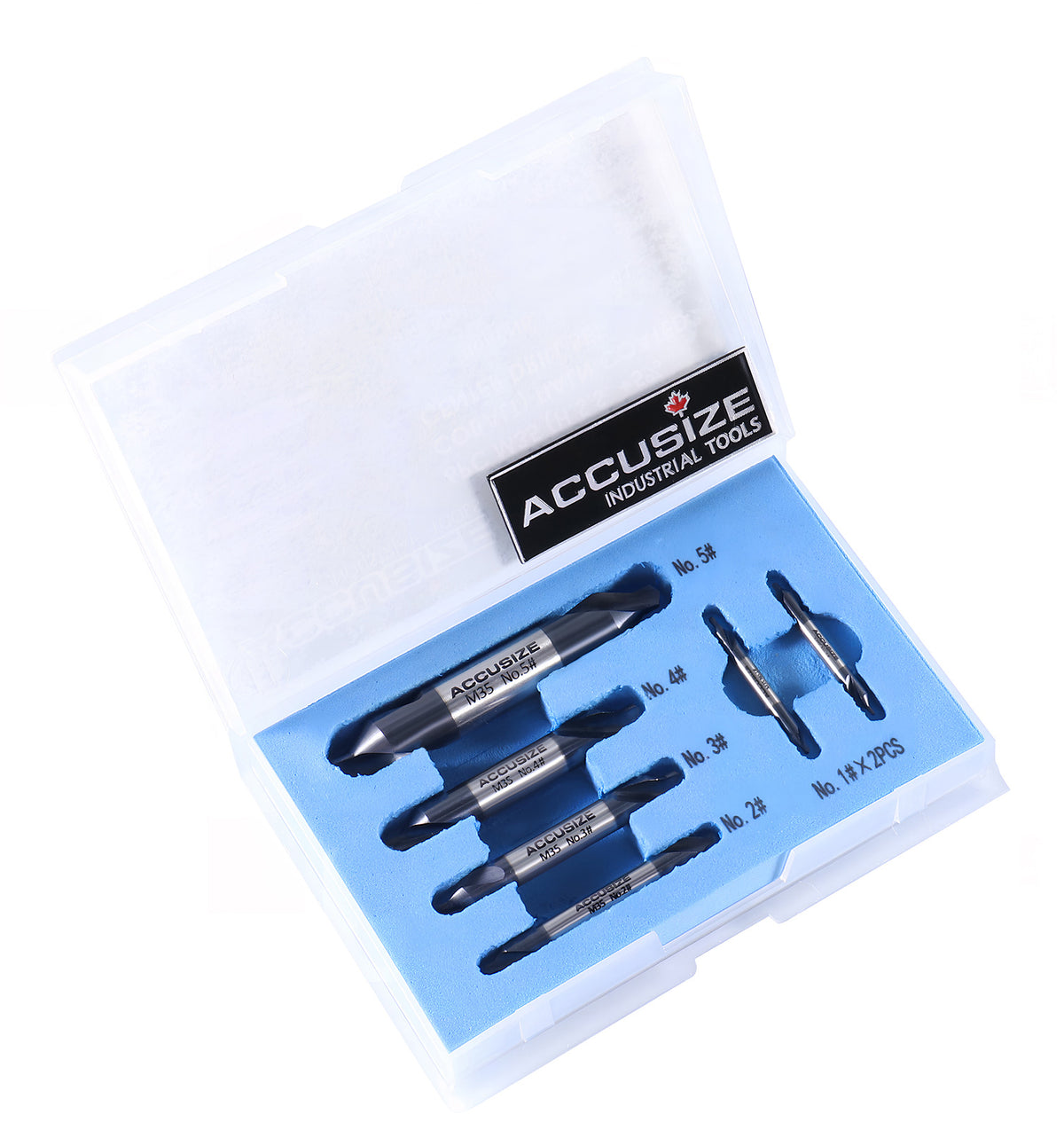 6pc M35 (H.S.S. +5% Cobalt) TiALN Coated Center Drill Set
