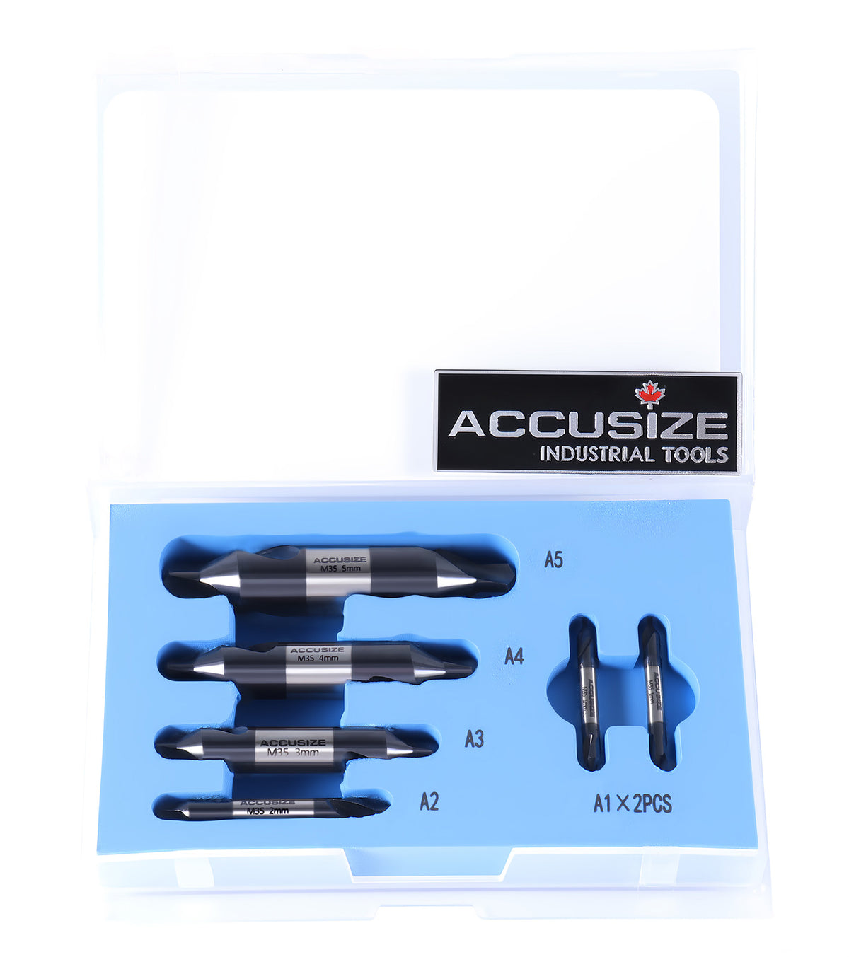 6pc M35 (H.S.S. +5% Cobalt) TiALN Coated Center Drill Set