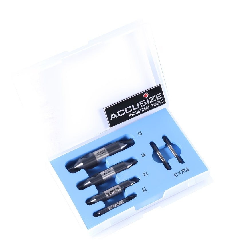6pc M35 (H.S.S. +5% Cobalt) TiALN Coated Center Drill Set