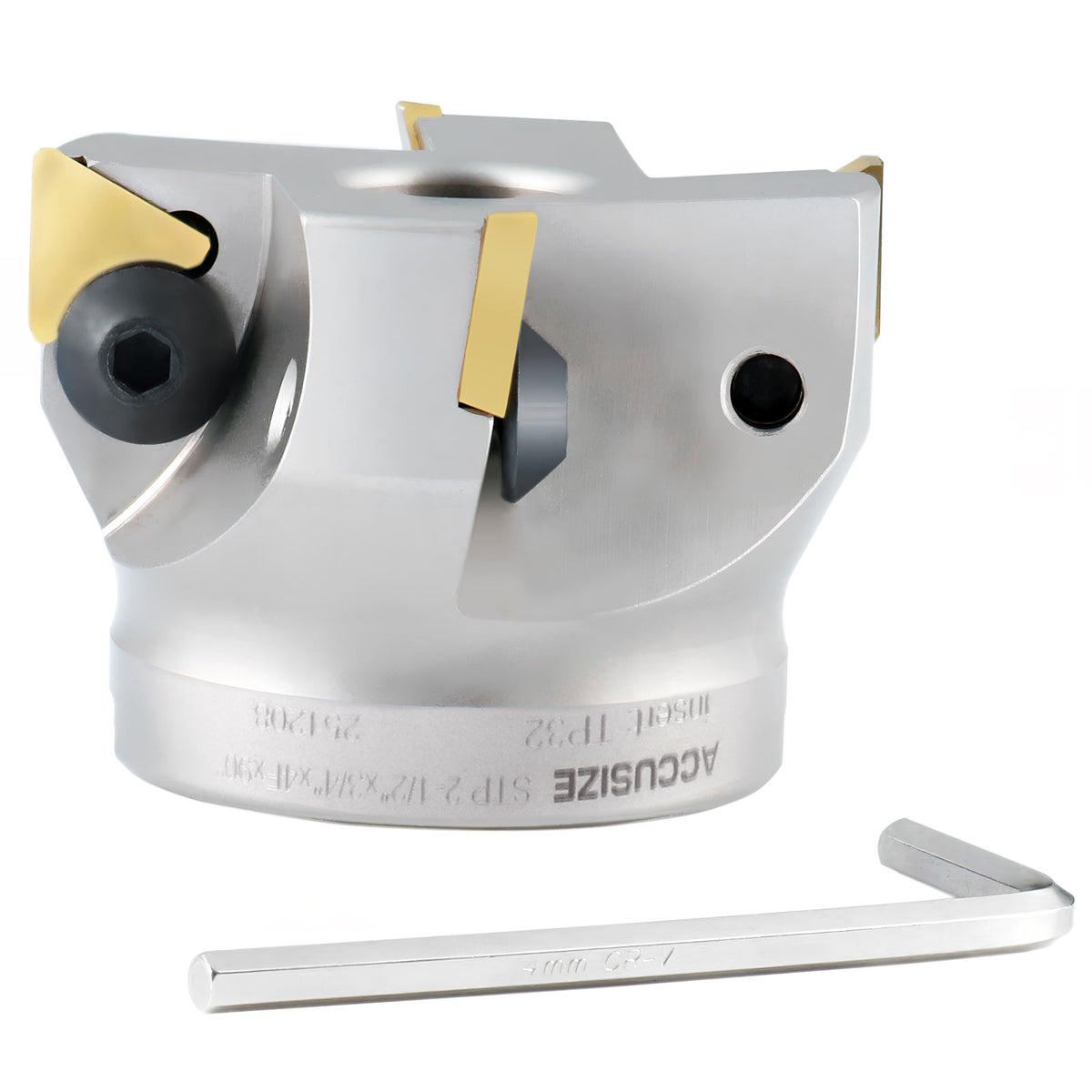 2-1/2 Inch Indexable Face Shell Milling Cutter, 90 Degree Positive Rake, TPG32 Inserts, Nickel Plated Body, 3508-0016
