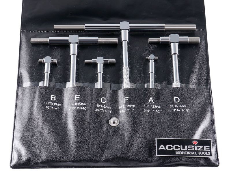 6 pc (0-1", 1-2", 2-3" 3-4", 4-5" and 5-6") Ultra-Precision Outside Micrometer Set Plus a Portable Micrometer Stand and a 6pc Telescoping Gauge Set, 0906-C153