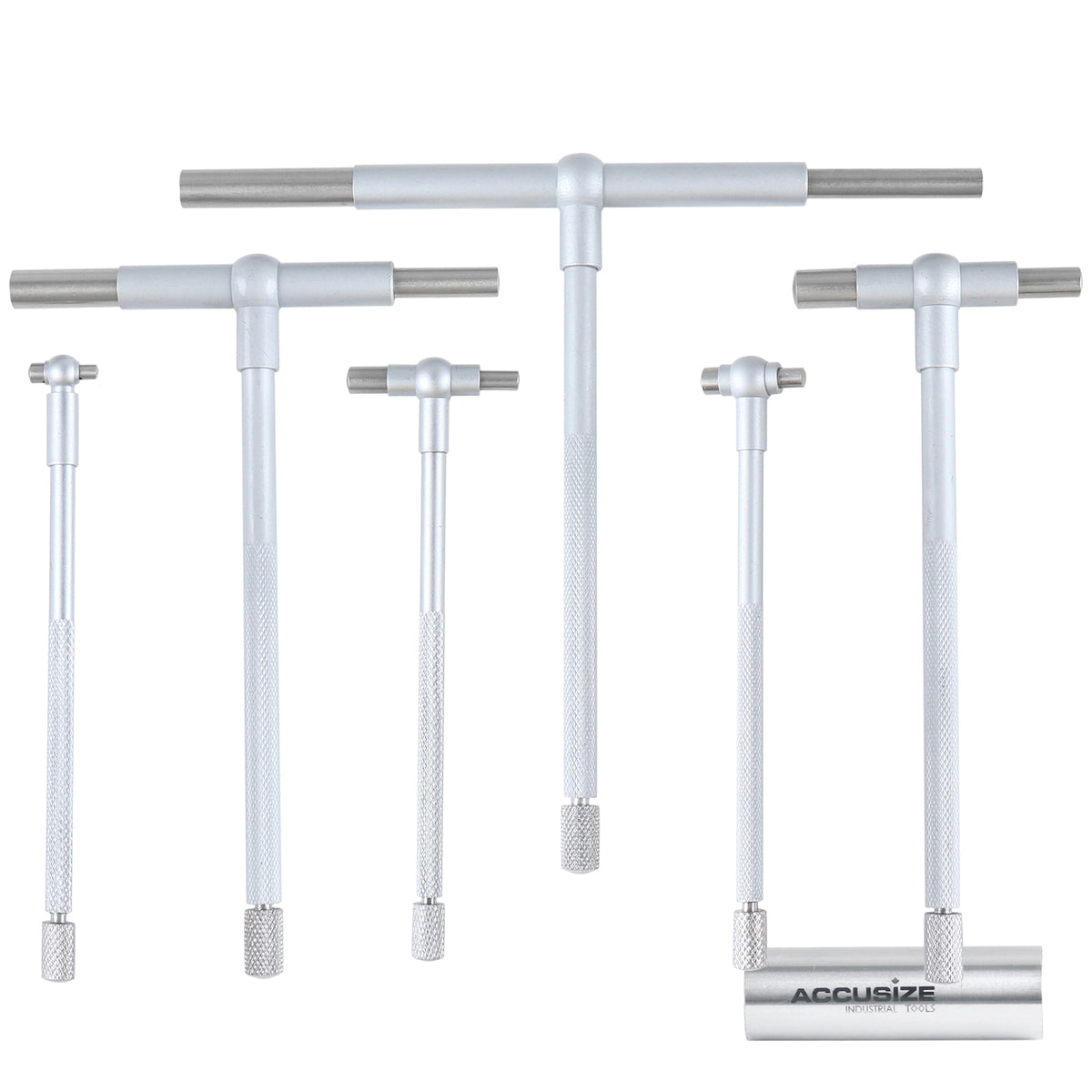 Premium 5/16'' - 6", 6ps/Set Telescoping Gage Set, Satin Chrome Finished, 3602-5018